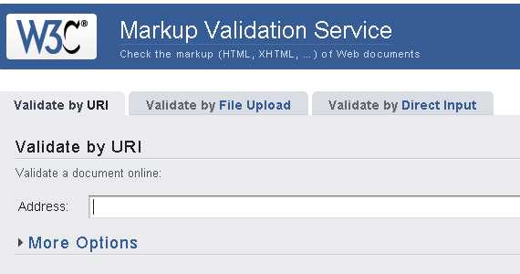 A screenshot of the W3C Markup Validation Service website